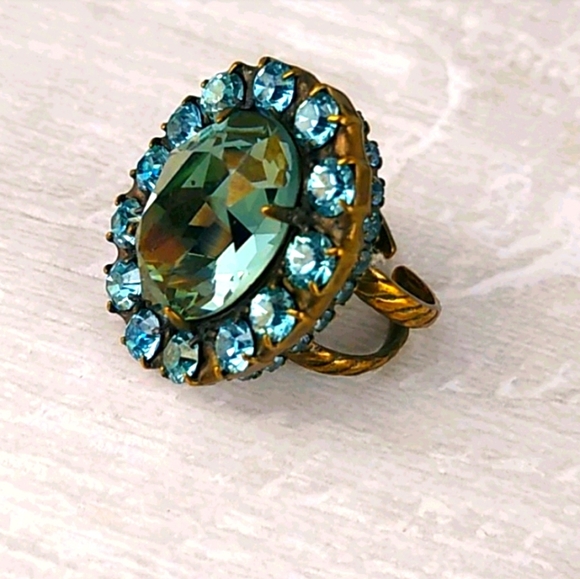 Sorrelli Jewelry - Sorrelli Aqua Blue Crystal Cocktail Ring